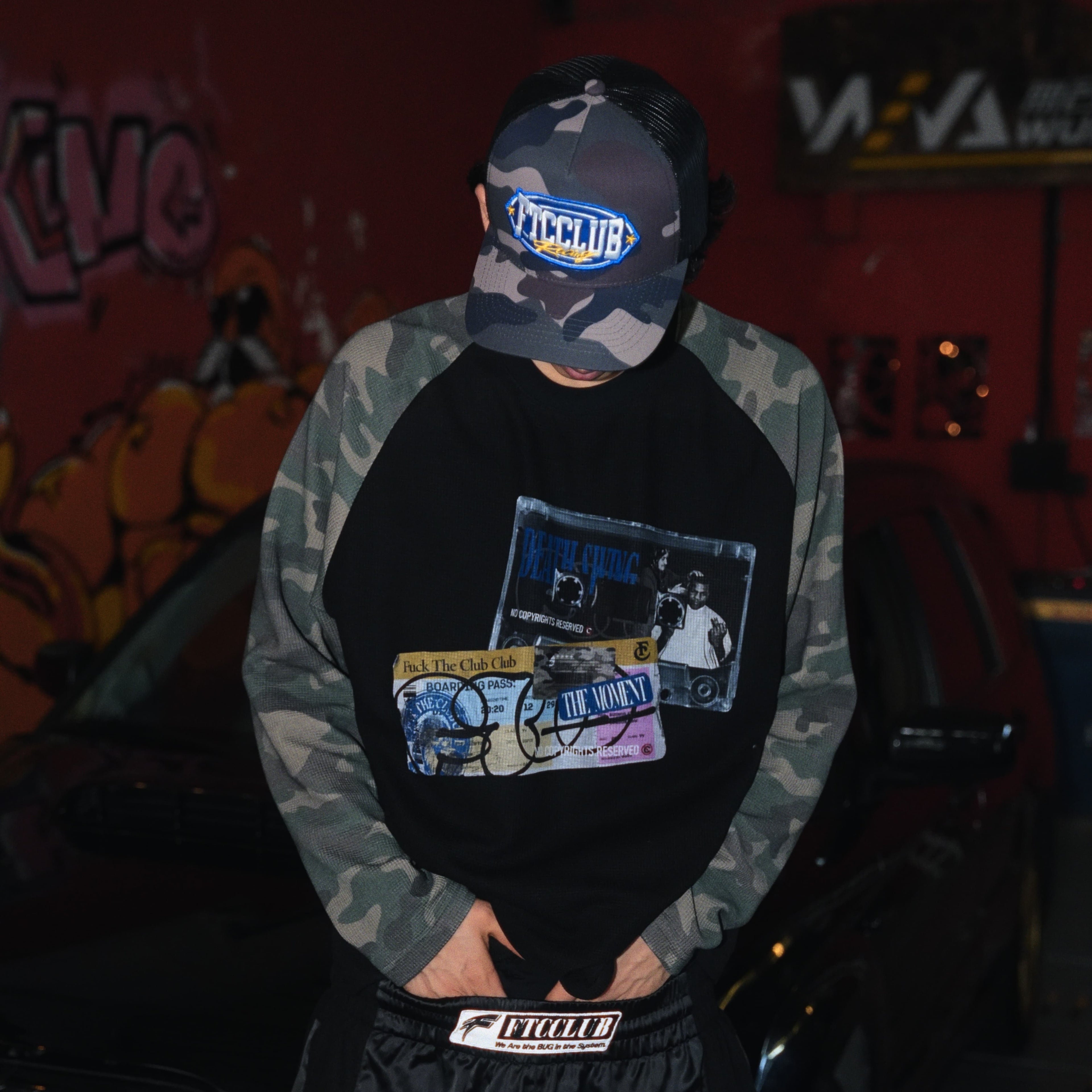 FTCC26FW Death Swing Waffle Camo Raglan Long Sleeve